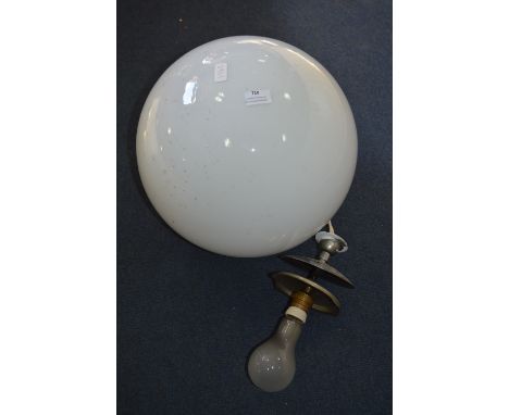 Large White Glass Globe with Light Fitting 