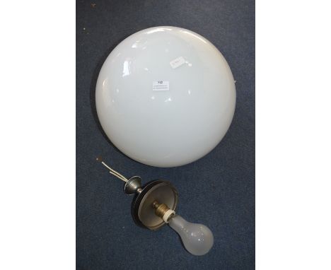 Large White Glass Globe with Light Fitting 