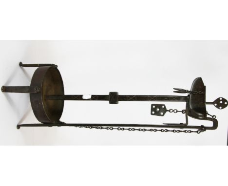 An 18th century German iron Cruise oil lamp.