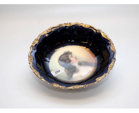 A BAVARIAN "ALICE" PORTRAIT FRUIT BOWL 