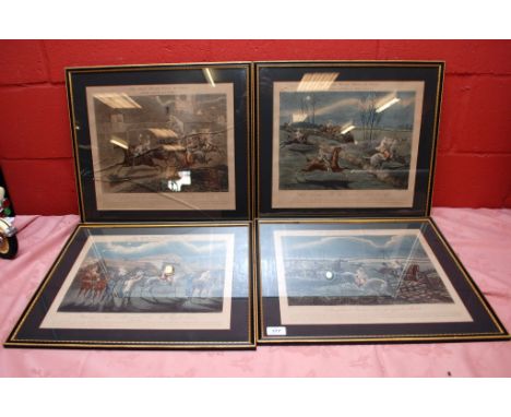 FOUR H. ALKENS PRINTS 'THE FIRST STEEPLE CHASE ON RECORDS' PLATES 174 (FOXED CONDITION) 