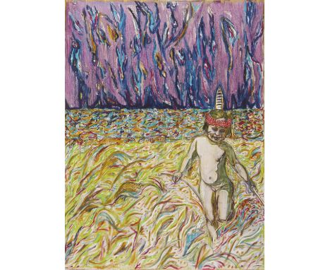 Billy Childish / William Charlie Hamper (British b. 1959), 'Child in the Grass', giclee print on paper, signed with monogram 