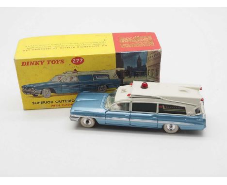 A DINKY 277 Superior Criterion Ambulance in metallic blue and white - VG in G/VG box with packing ring, packing piece and ins