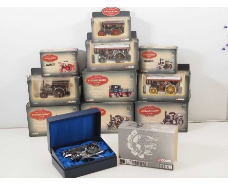 A group of CORGI 1:50 scale diecast road and showman's engines and steam wagons from the 'Vintage Glory of Steam' range - VG 