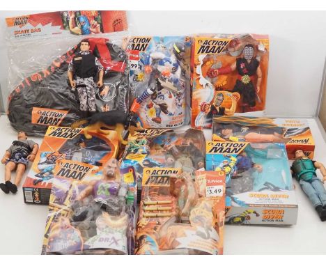 A group of 1990s issue ACTION MAN figures and accessory sets in original boxes / backing cards - VG in F/VG boxes (13)