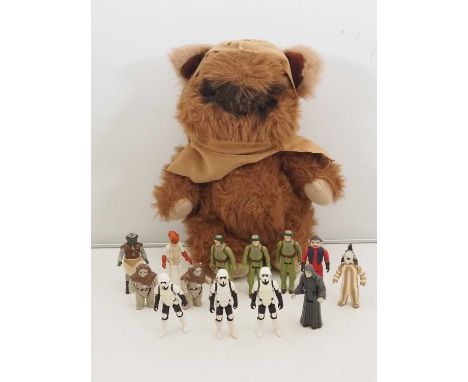 A group of 1970s/early 80s PALITOY/KENNER STAR WARS figures - some duplicates noted together with a KENNER Ewok plush toy fro