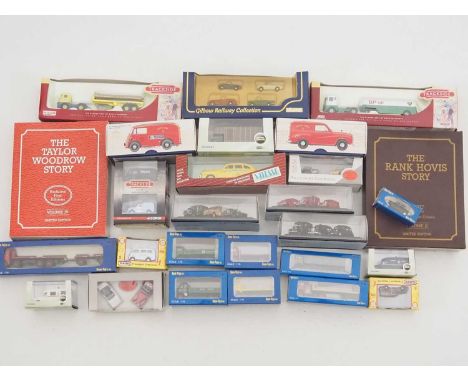 A quantity of mostly 1:76 scale cars, vans and lorries by BASE-TOYS, OXFORD DIECAST and others - VG in G /VG boxes (27)