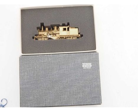 A UNITED SCALE MODELS HO gauge American Outline hand built Japanese brass Climax steam loco in unpainted brass - VG in G/VG b