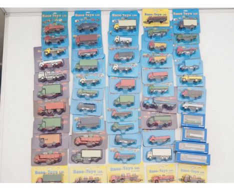 A large quantity of 1:76 scale diecast lorries by BASE-TOYS - VG in VG packs and boxes (56)