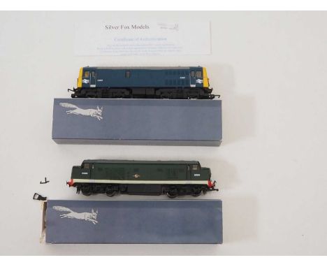 A pair of SILVER FOX MODELS OO gauge resin bodied locomotives comprising a Class 23 'Baby Deltic' diesel loco on a BACHMANN D