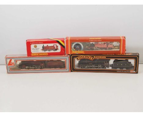 A group of OO gauge steam locomotives by HORNBY, LIMA and MAINLINE all in LMS livery - VG in G/VG boxes (4)