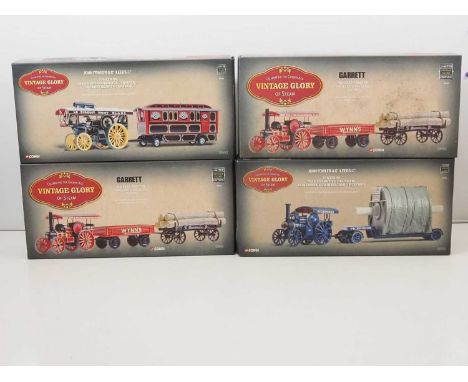 A group of CORGI 1:50 scale diecast 'Vintage Glory of Steam'  road/showman engines ad trailer packs  - VG in G/VG boxes (4)