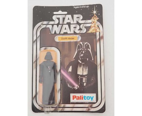 A PALITOY STAR WARS Darth Vader figure on original 12 back card (SW-12B) from the first year of production in 1978 - card in 