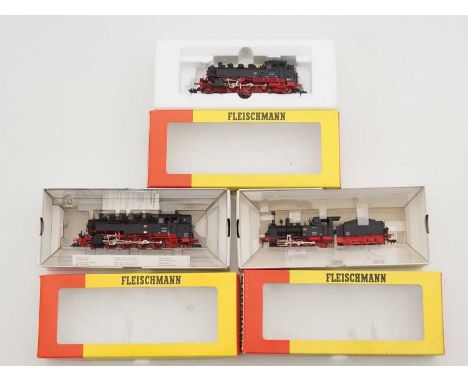 A group of FLEISCHMANN HO gauge German Outline steam locomotives comprising numbers 4062, 4087 and 4115 - all in DR black liv