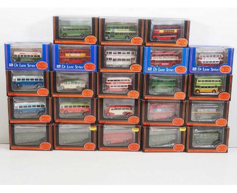 A group of EFE 1:76 scale diecast buses and tram in mixed liveries - VG in G/VG boxes (23)