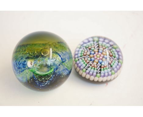 Caithness paper weight &amp; Perthshire paper weight with central P 
