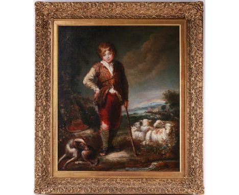 William Roth (18th century), a full-length portrait of a young shepherd boy, oil on canvas, signed to lower right corner, 75 