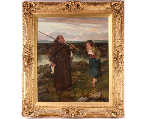 Walter Dendy Sadler (1854-1923) British, 'Temptation of St. Kevin', oil on canvas, signed to lower right corner, 74.5 cm x 62