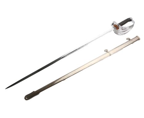 A reproduction 1854 pattern dress sword, Scottish Regimental badge to guard, late 20th century, marked Edward Smith, Boyle St
