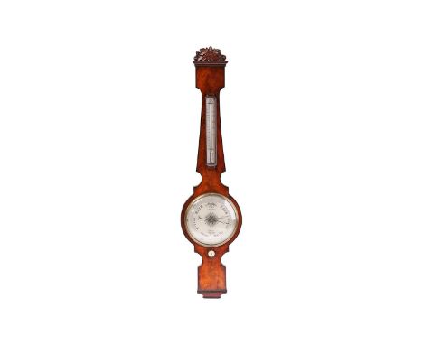 A Victorian Adie &amp; Sons of Edinburgh, two function mercurial wheel barometer/ thermometer with engraved and silvered regi