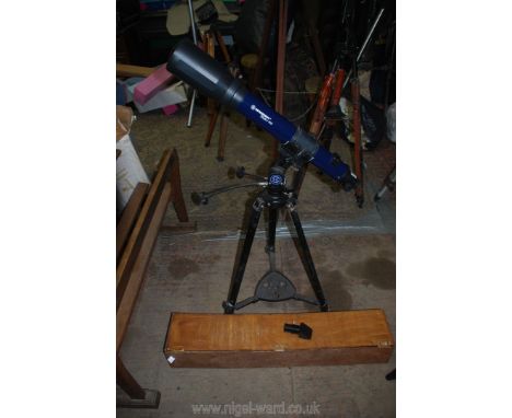 A Bresser Skylux NG 70-700 with Bresser tripod and wooden box.