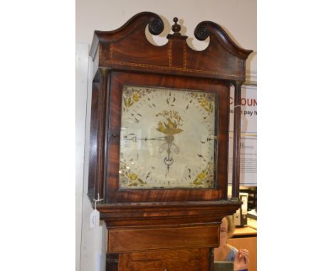 An oak long case clock, late 19th Century