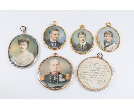 A family collection of portrait miniatures, including Admiral Sir William King-Hall, his daughter Francis Mary King-Hall, her