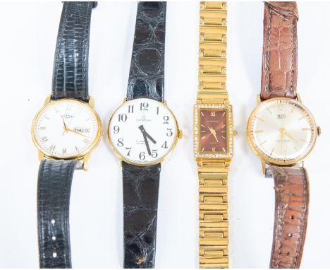 A Vintage mechanical wind Smiths gents wristwatch, A Rotary Date/Day wristwatch, A&nbsp;Corle bent Swiss made gents wristwatc