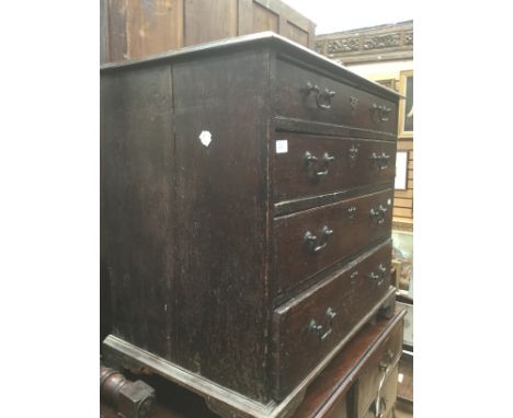 A George III oak four drawer chest, circa 1770, bracket feet