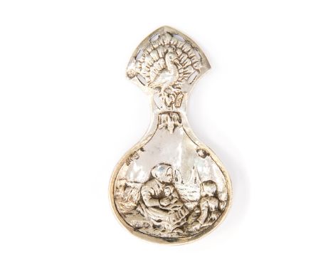 A Dutch silver caddy scoop