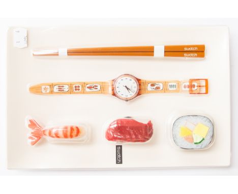 Swatch- A retro food themed Swatch watch, 'Hors d' Oeuvre Sushi limited edition, code GF112PACK