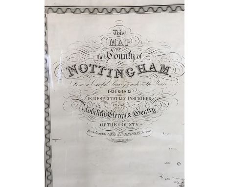 A scarce large-scale map of Nottingham by George Sanderson, engraved by J. &amp; C. Walker, published 15 February 1836. Issue
