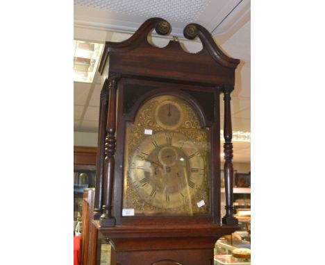 Early George III longcase clock, brass dial with second hand, Smith of York, 8 day