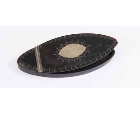 A tortoiseshell and pique inlay snuff box (af) late 18th Century