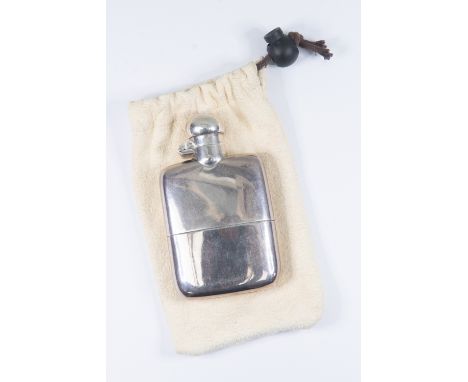 An Edward VIII Sterling silver hip flask, Sheffield 1936, having a plain body and removable gilt lined cover cup, maker’s mar