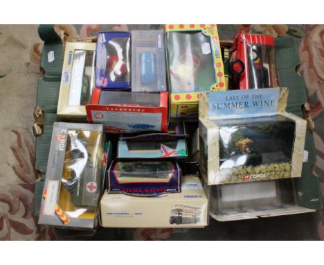 Collection of diecast vehicles including Corgi buses, Noddy, Dads Army etc (1 box) all boxed