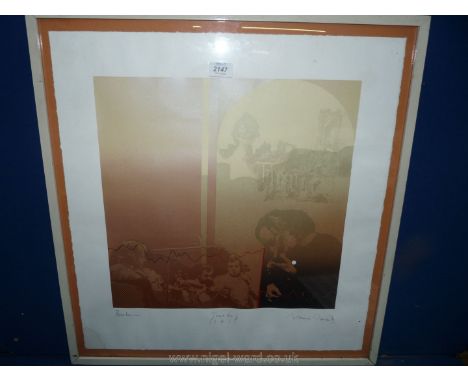 A framed Print entitled Trial from C.B.S. signed Raymond Davies.