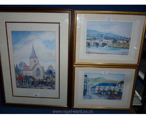 A pair of framed Prints depicting 'Crickhowell' and 'The Bear' at Crickhowell, signed in pencil by artist Martin Preece; alon