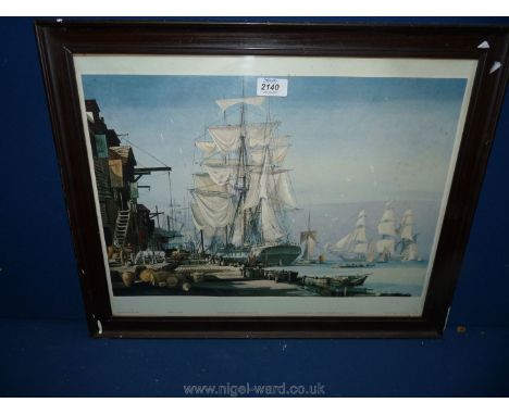 A framed Print ''In the days of sail'' by Rowland Hilder.