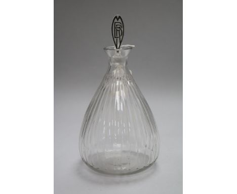 A Rene Lalique Marie Brizard carafe or decanter and stopper, moulded mark 'R. Lalique' engraved