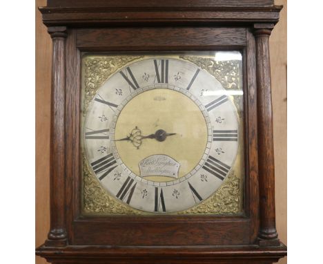 An oak longcase clock by R. Vaughan of Watlington H.205cm