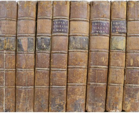 Grose, Francis - The Antiquities of England and Wales, new edition, 8 vols, quarto, original calf, some labels detached, with