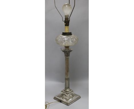 A corinthian column plated lamp base