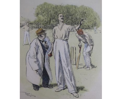 A collection of cricketing prints, various, in two ring binders