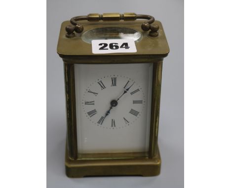 A brass carriage clock
