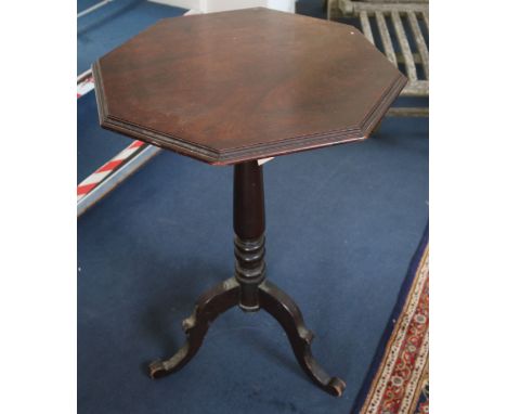 A mahogany octagonal topped tripod wine table, H.78cm