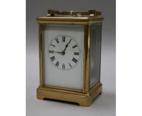 A brass carriage clock