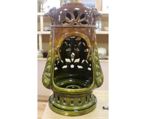 A Bretby Art Nouveau greenhouse burner/jardiniere