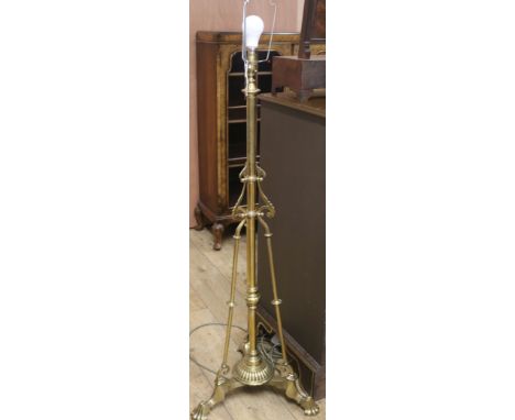 An Edwardian brass standard lamp, H.119cm