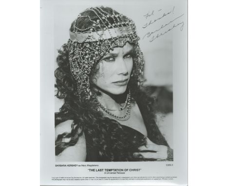 Actress Barbara Hershey signed 10 x 8 b/w portrait photo from The Last Temptation of Christ. Good condition. All autographs c